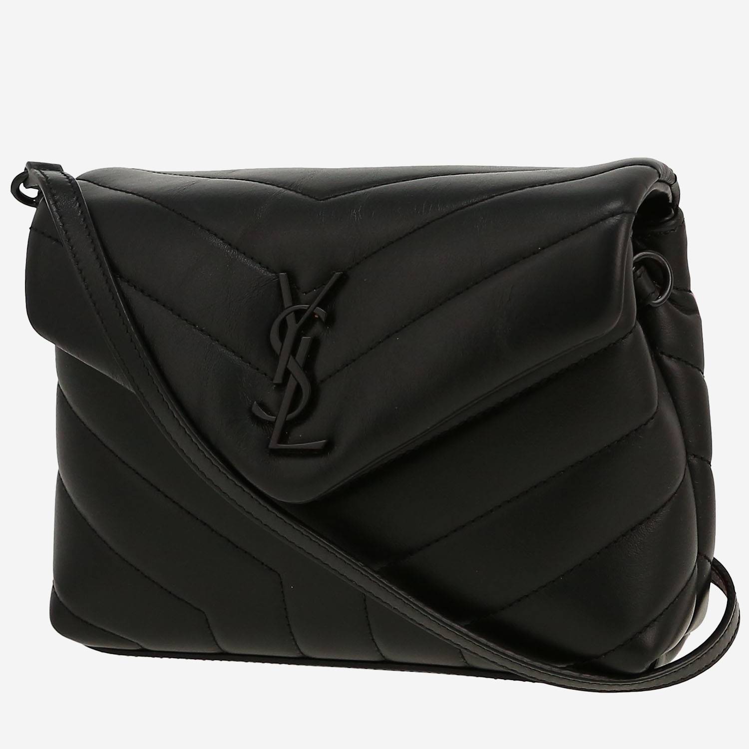 Borsa a tracolla Saint Laurent  Toy Loulou in pelle trapuntata nera