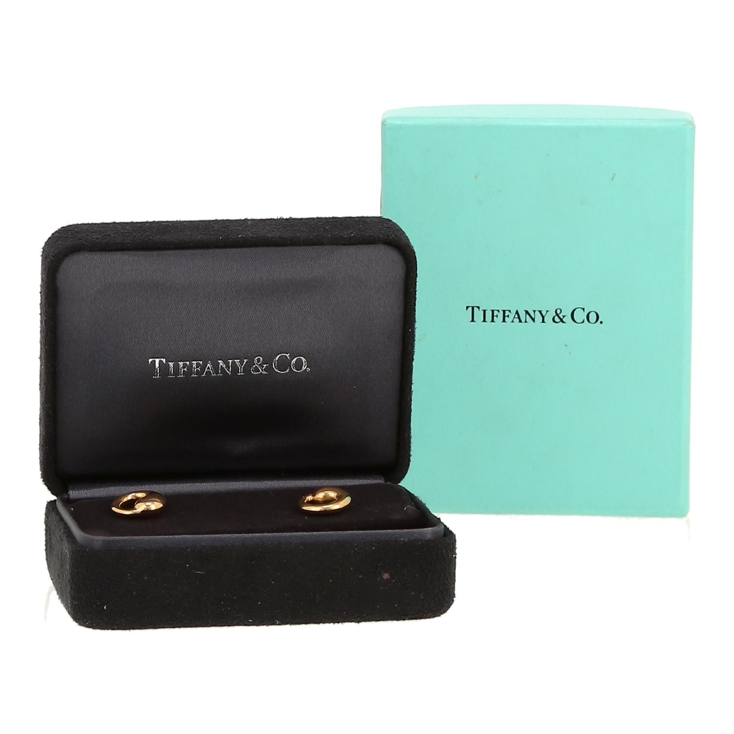 Paire de boucles d'oreilles Tiffany & Co Elsa Peretti en or jaune - Detail D2