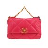 Chanel  19 shoulder bag  in pink quilted leather - 360 thumbnail
