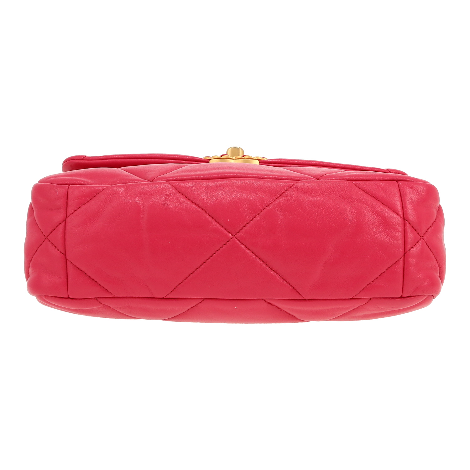 Sac bandoulière Chanel  19 en cuir matelassé rose - Detail D1