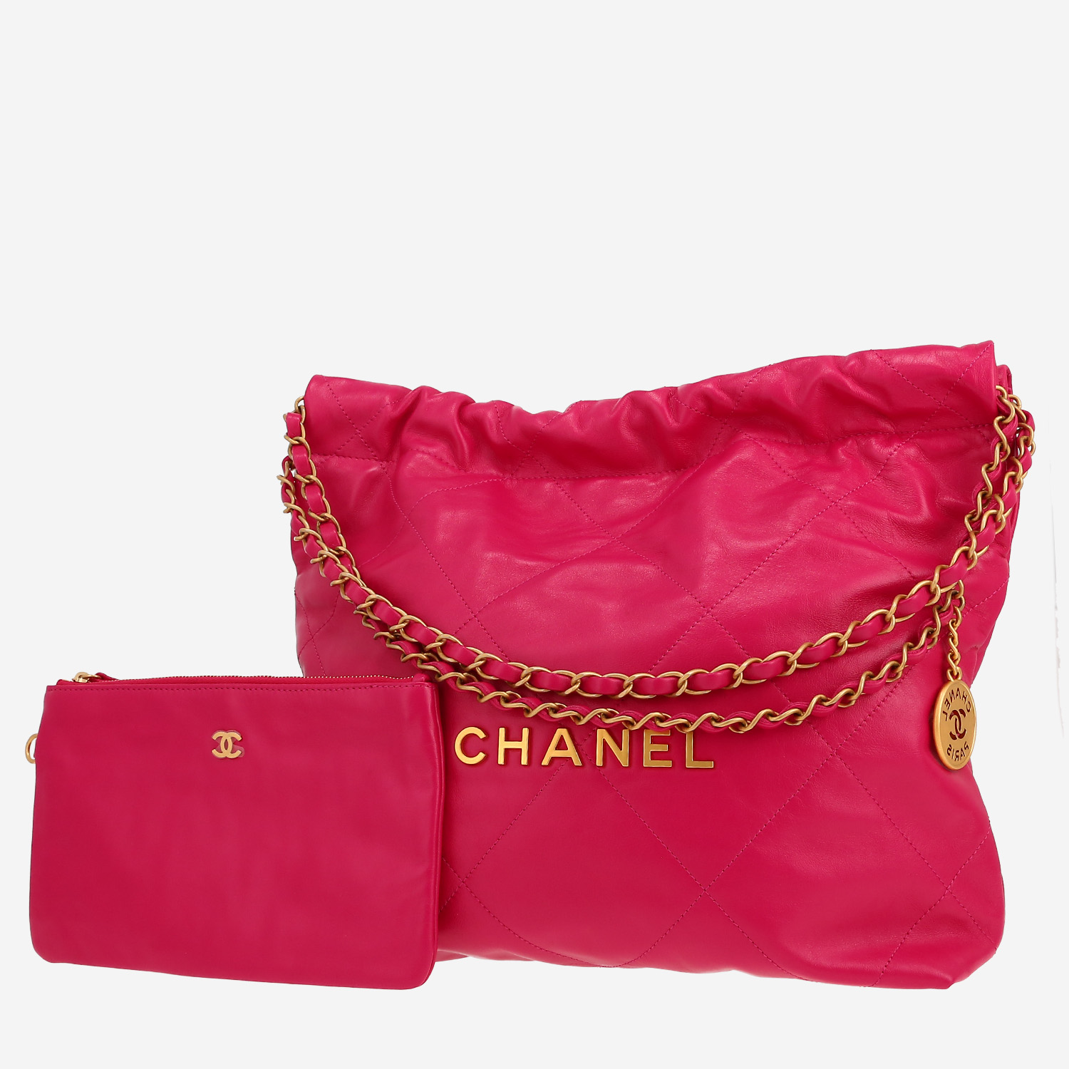 Shopping bag Chanel  22 in pelle trapuntata rosa