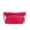 Chanel  22 shopping bag  in pink quilted leather - 360 thumbnail