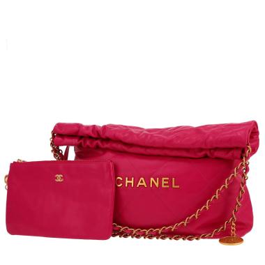 Chanel  22 shopping bag  in pink quilted leather