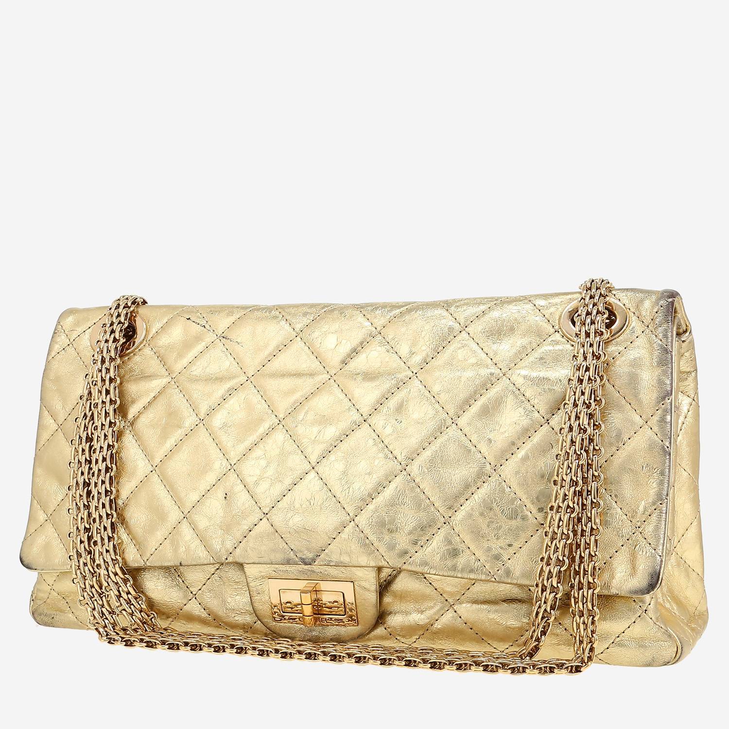 Chanel  2.55 shoulder bag  in gold quilted leather