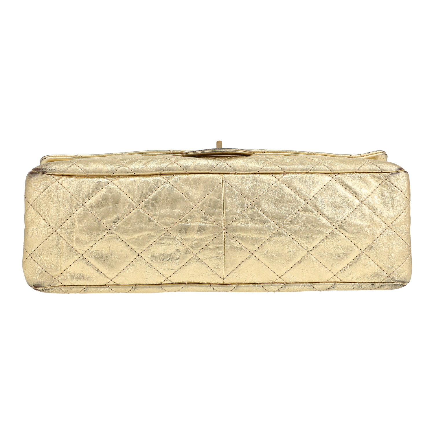 Borsa a tracolla Chanel  2.55 in pelle trapuntata dorata - Detail D1