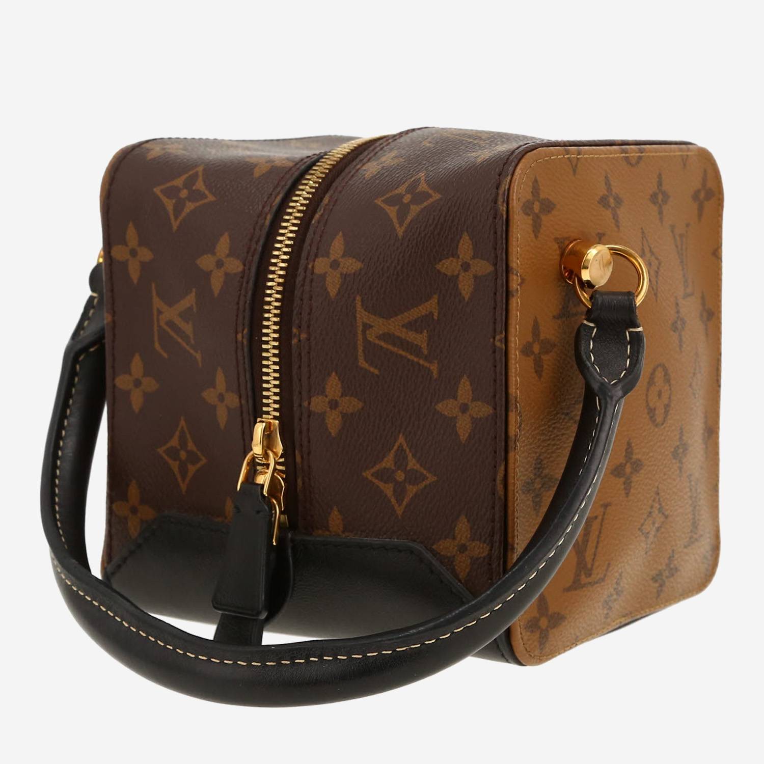 Sac à main Louis Vuitton  Square Bag en toile monogram marron et cuir noir