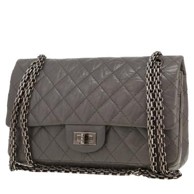 Bolso bandolera Chanel  2.55 en cuero acolchado gris