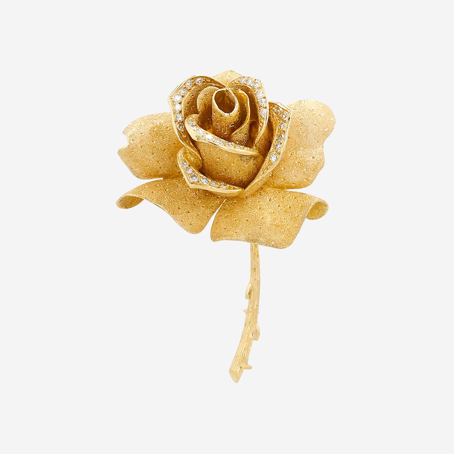Mellerio   1950's brooch-pendant in yellow gold and diamonds