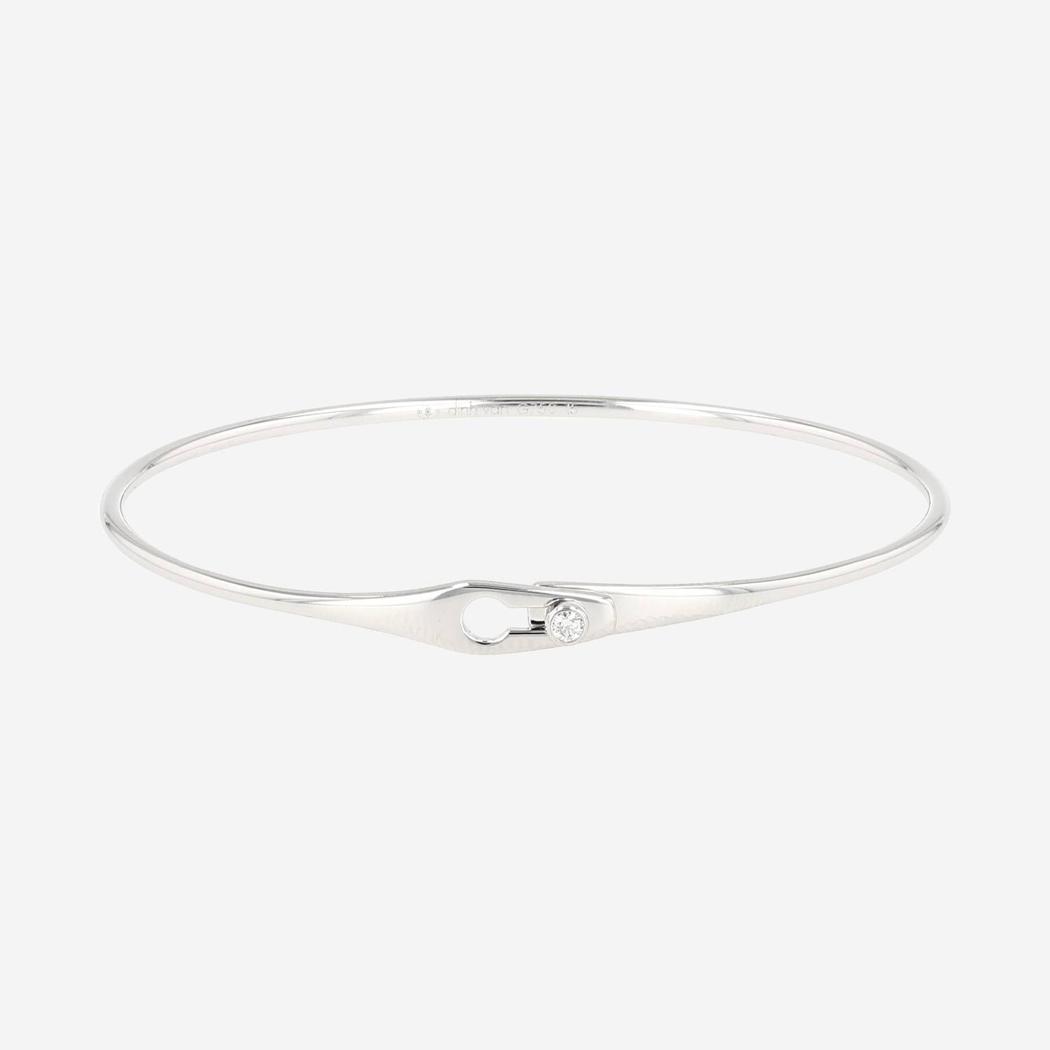 Bracciale apribile Dinh Van Serrure in oro bianco e diamante