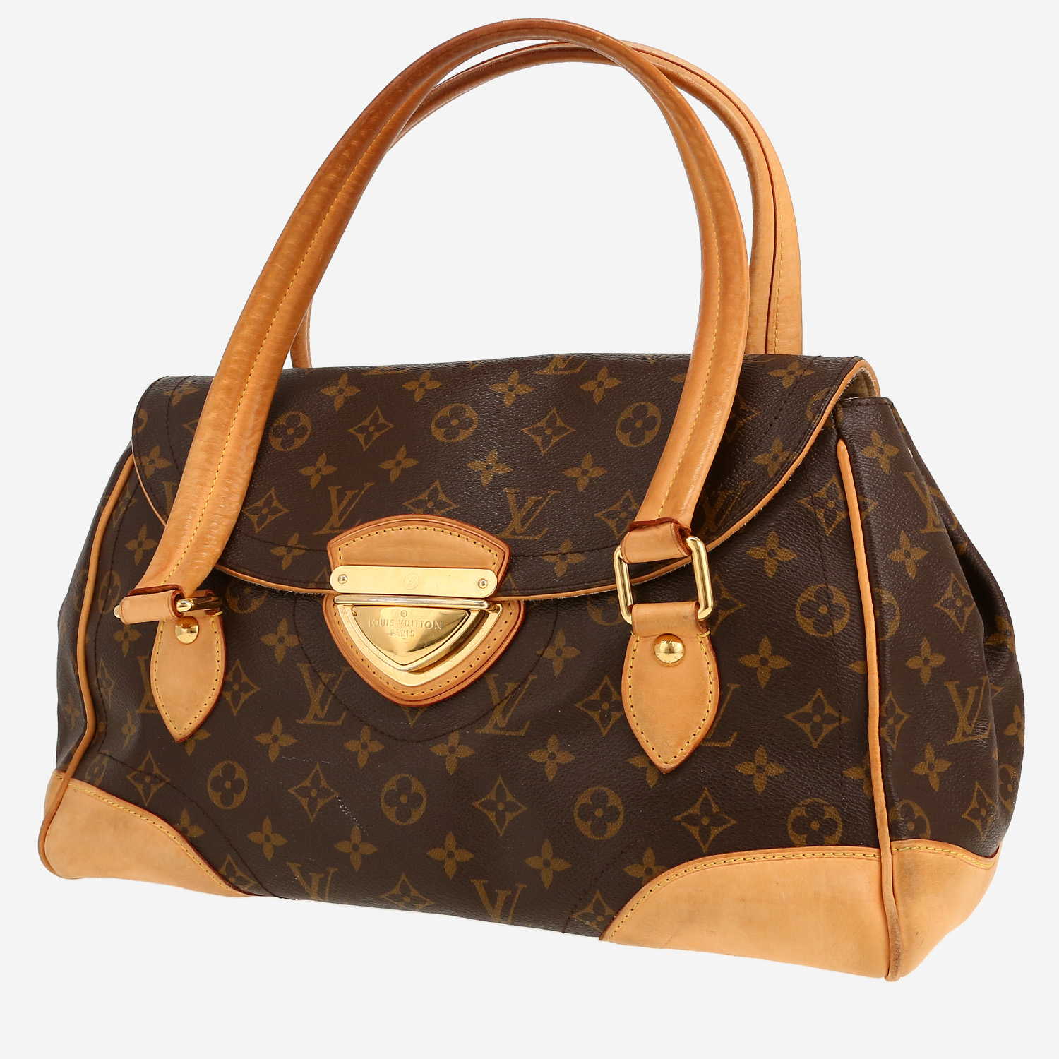 Louis Vuitton  Beverly large model  handbag  monogram canvas  and natural leather