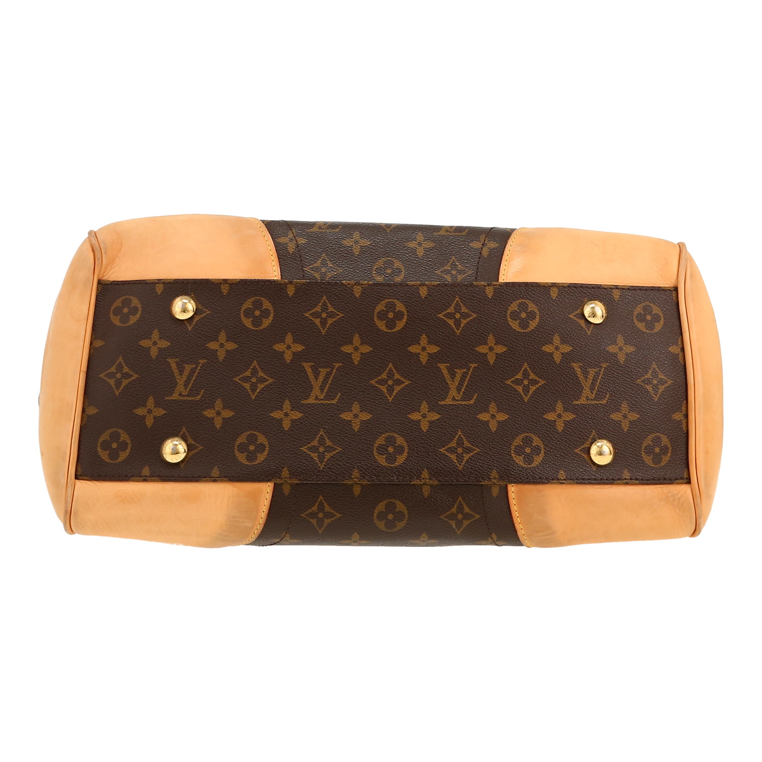 Louis Vuitton  Beverly large model  handbag  monogram canvas  and natural leather - Detail D1