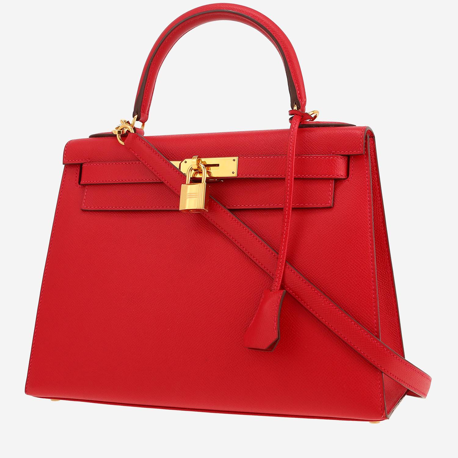 Borsa Hermès  Kelly 28 cm in pelle Epsom rosso Casaque