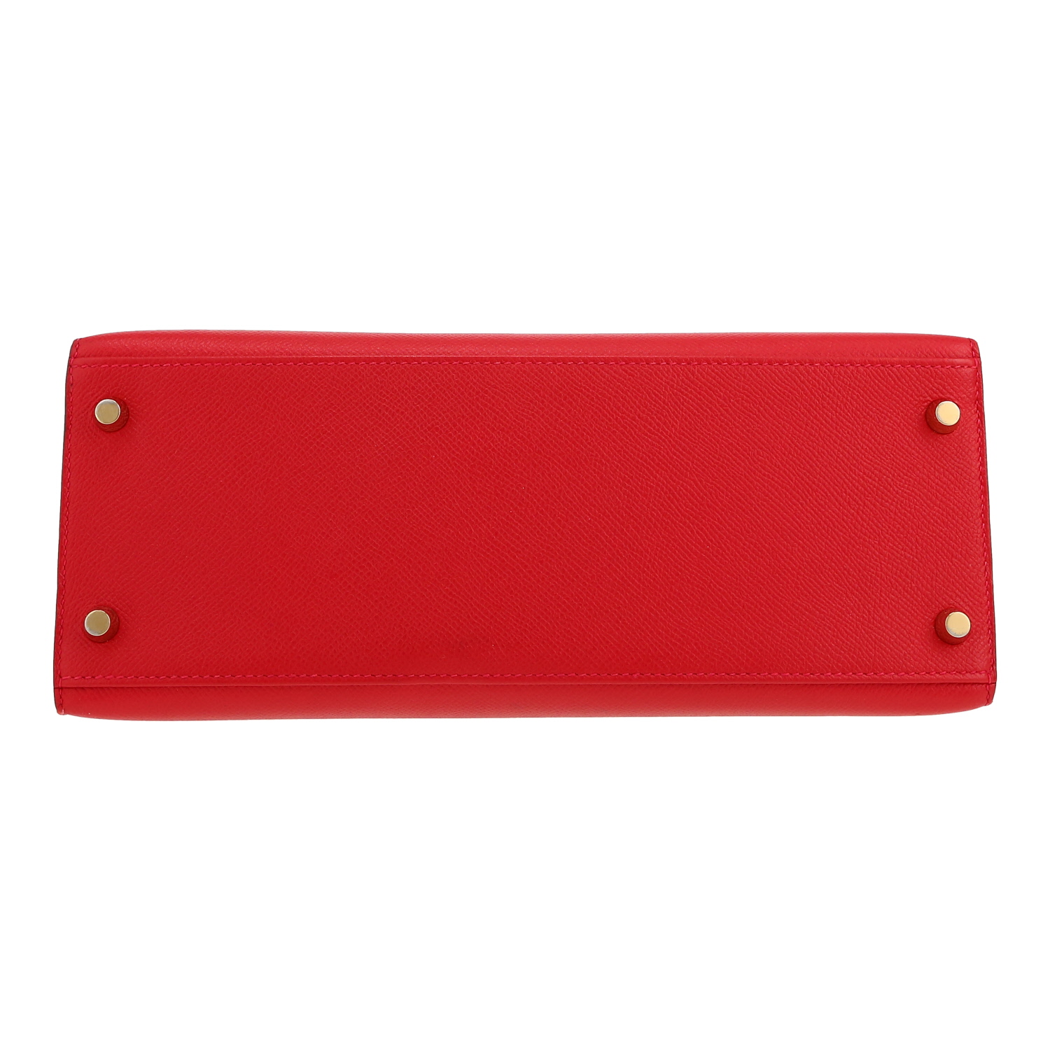 Hermès  Kelly 28 cm handbag  in red Casaque epsom leather - Detail D1
