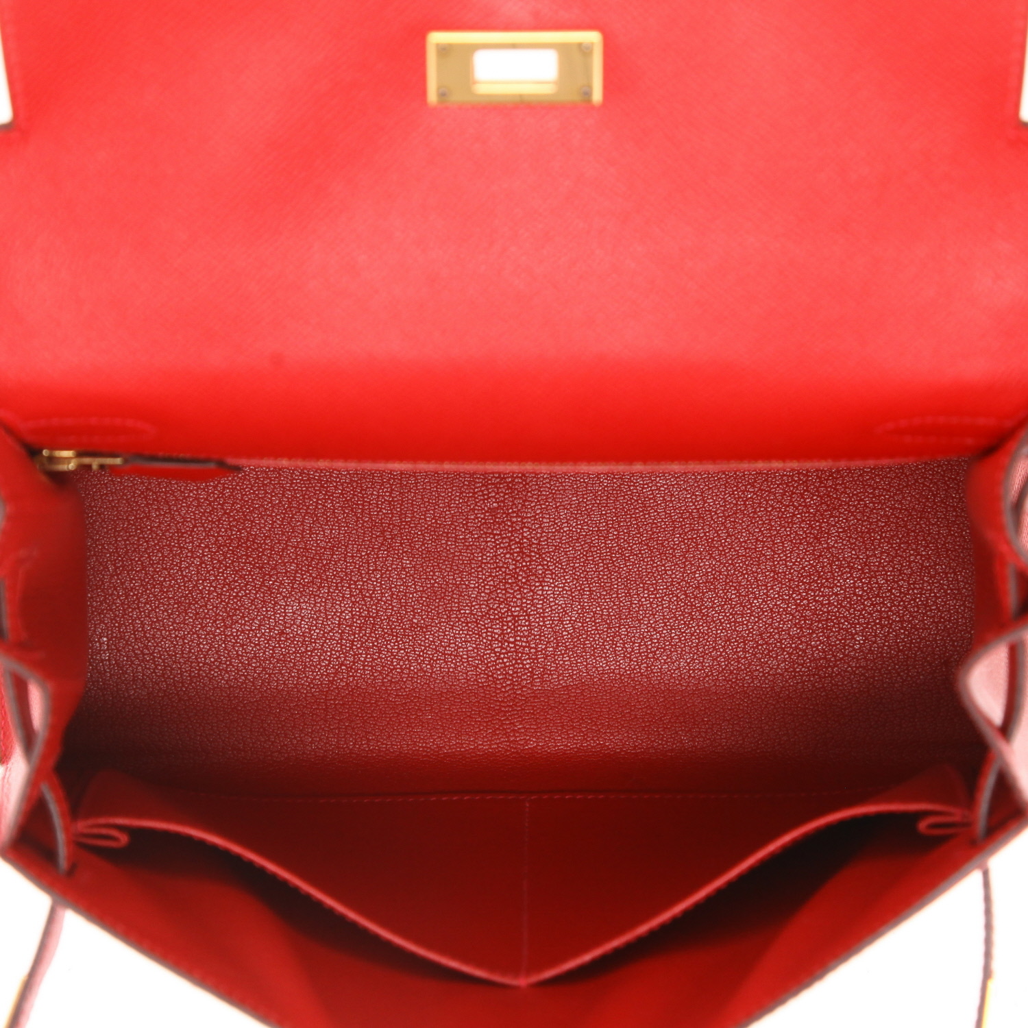 Borsa Hermès  Kelly 28 cm in pelle Epsom rosso Casaque - Detail D3