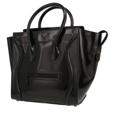Celine  Luggage Mini handbag  in black patent leather