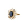 Bague Vintage  en or jaune, saphir et diamants - 00pp thumbnail