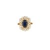 Bague Vintage  en or jaune, saphir et diamants - 360 thumbnail