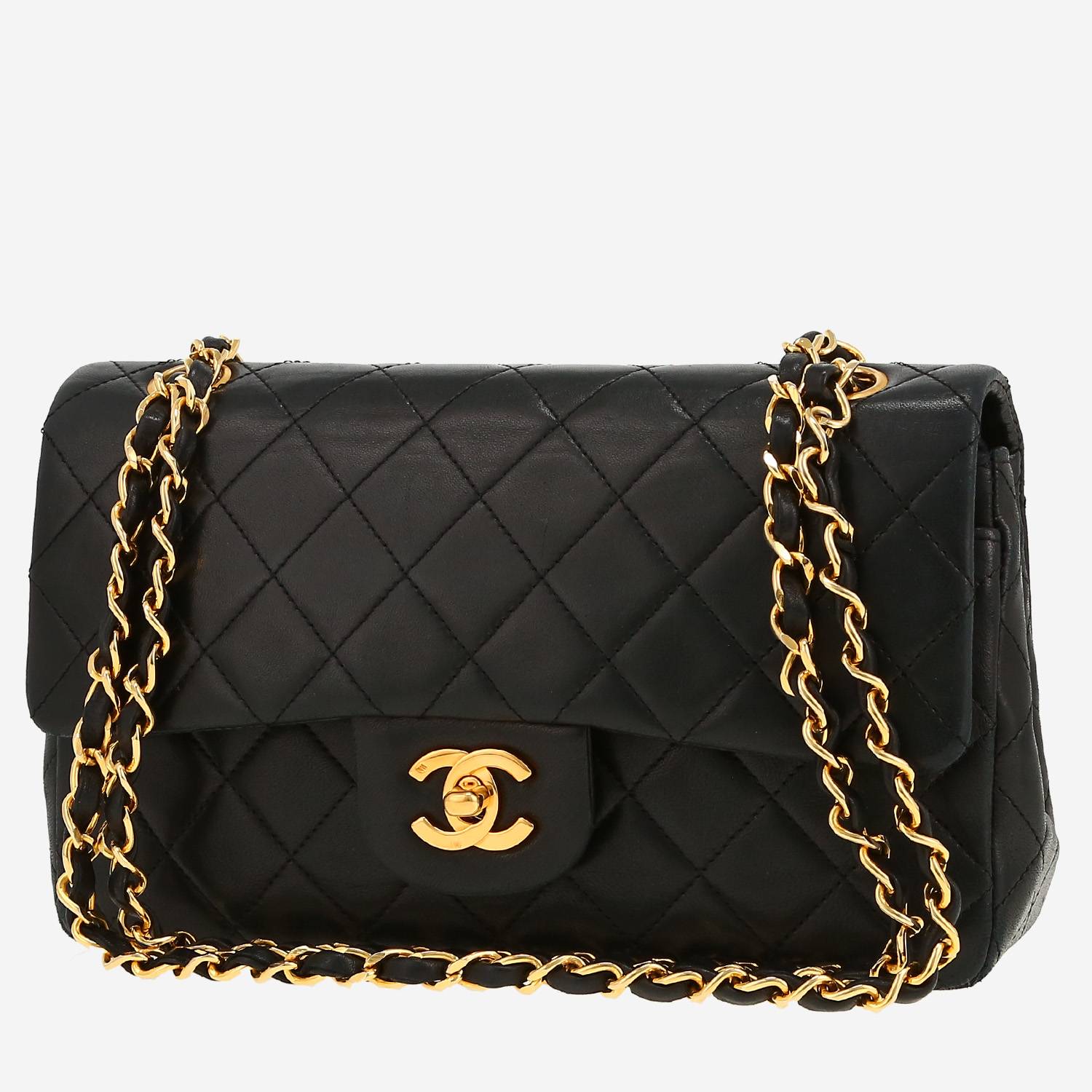 Sac à main Chanel  Timeless Petit en cuir matelassé bleu-marine