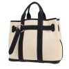 Sac à main Hermès  Petite Ceinture en toile beige et cuir bleu-marine - 00pp thumbnail