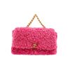 Chanel  19 medium model  shoulder bag  in pink synthetic furr - 360 thumbnail