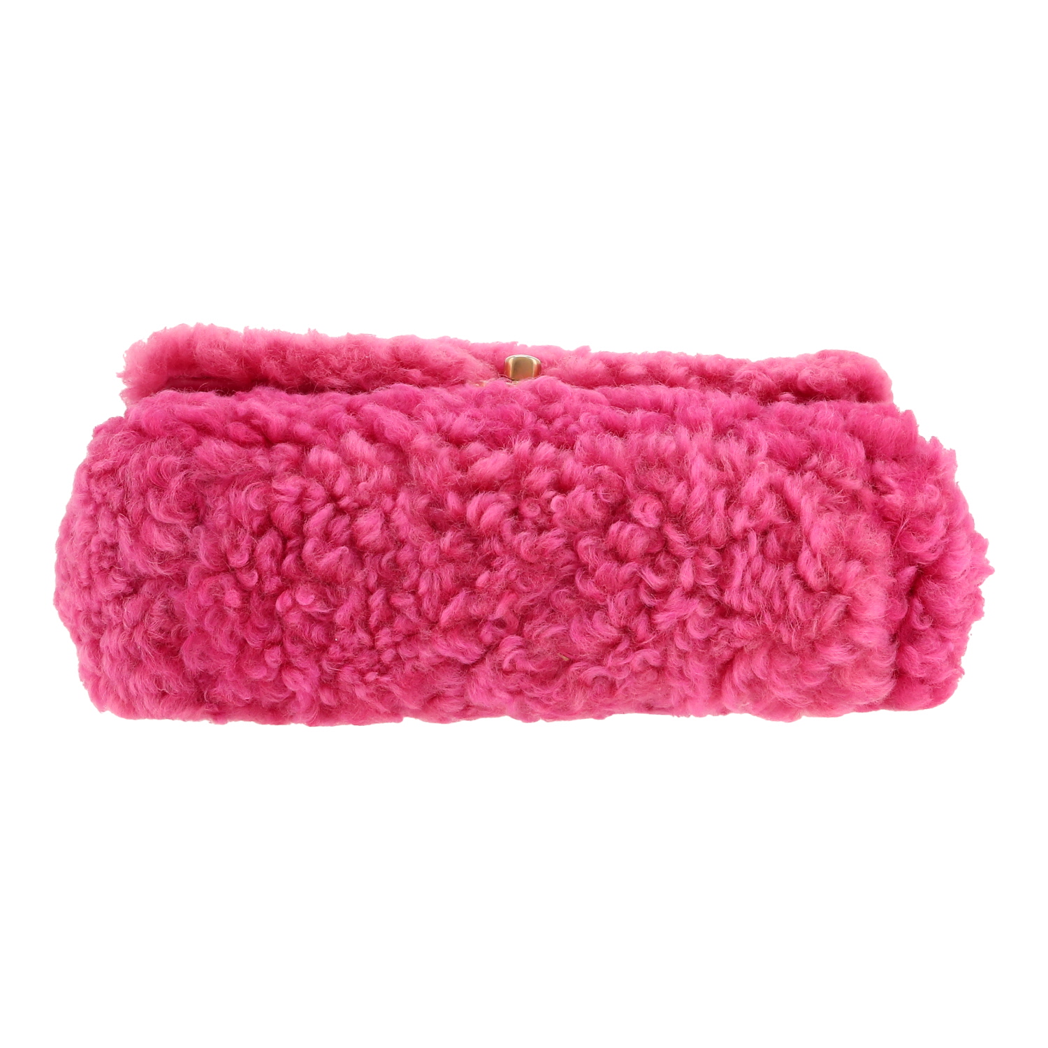 Borsa a tracolla Chanel  19 modello medio  in pelliccia sintetica rosa - Detail D1