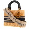 Sac à main Dior  Lady Dior en osier beige et cuir bleu-marine - 00pp thumbnail