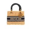 Dior  Lady Dior handbag  in beige wicker  and navy blue leather - 360 thumbnail