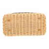 Dior  Lady Dior handbag  in beige wicker  and navy blue leather - Detail D1 thumbnail
