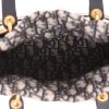 Dior  Lady Dior handbag  in beige wicker  and navy blue leather - Detail D3 thumbnail