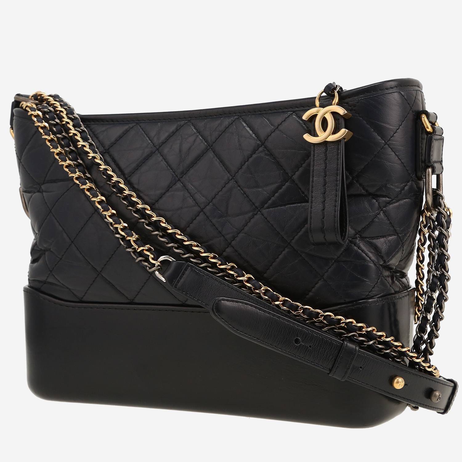 Chanel  Gabrielle  medium model  shoulder bag  in blue quilted leather