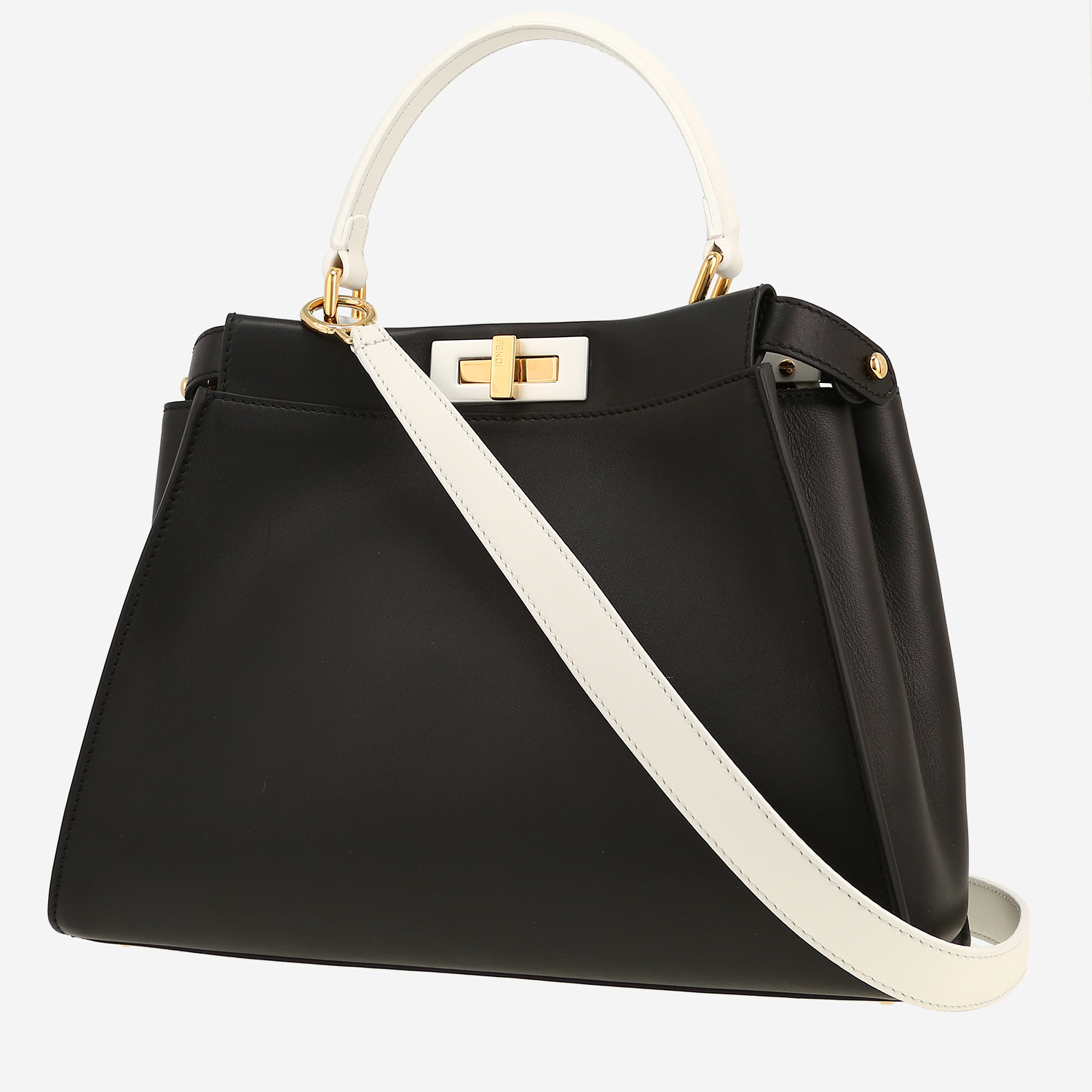Sac à main Fendi  Peekaboo ISeeU en cuir noir et blanc