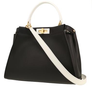 Bolso de mano Fendi  Peekaboo ISeeU en cuero negro y blanco