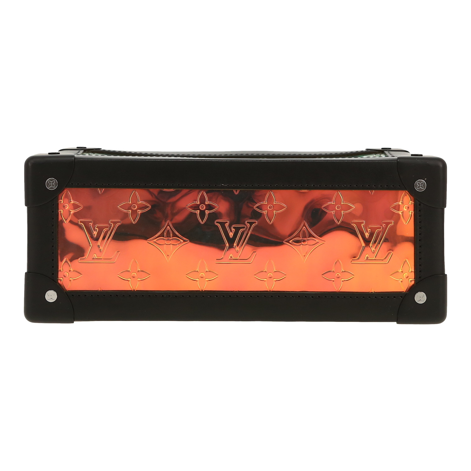 Borsa a tracolla Louis Vuitton  Soft Trunk in PVC trasparente e pelle nera - Detail D1