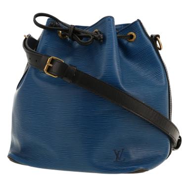 Sac à main Louis Vuitton  Noé en cuir épi bleu et cuir noir