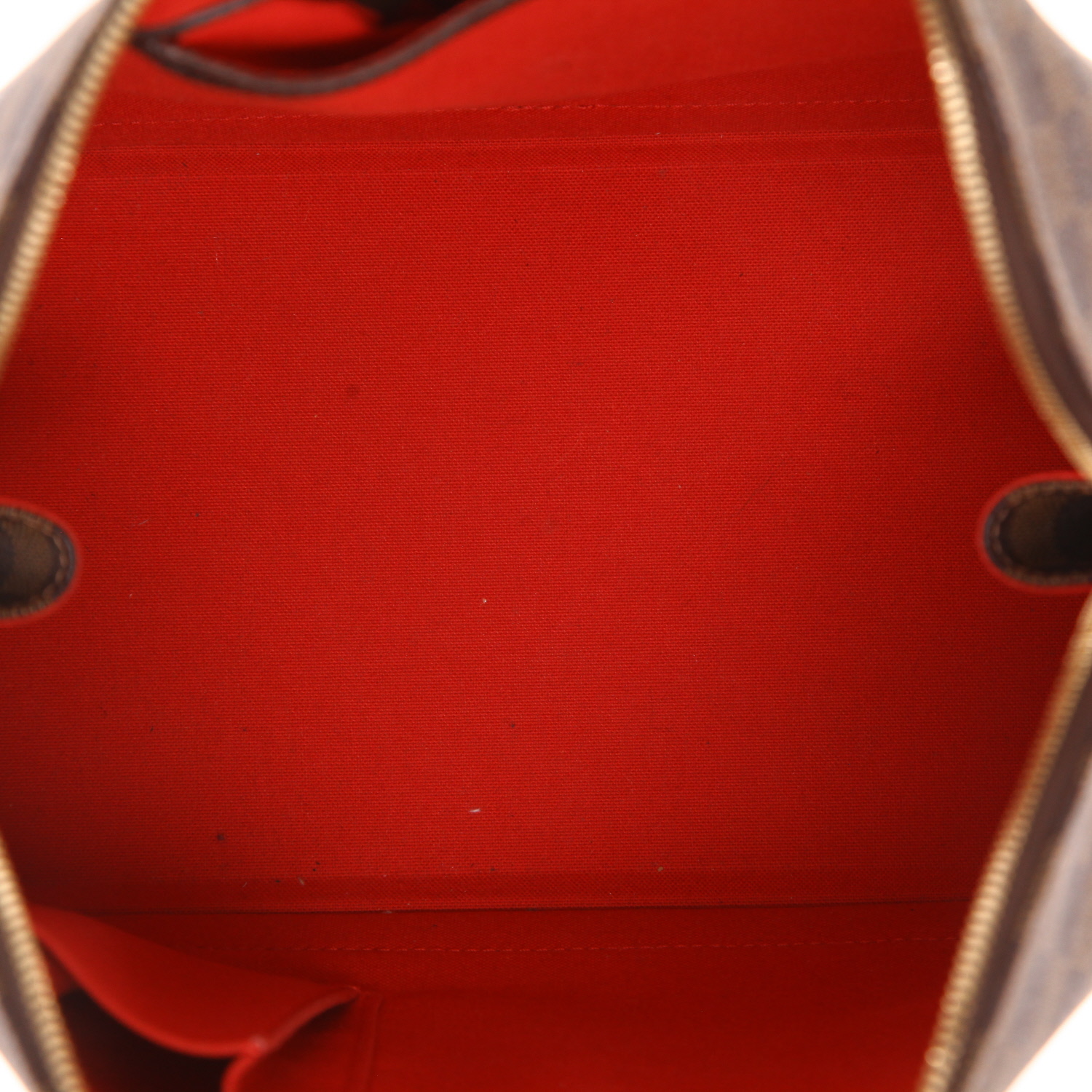 Bolso de mano Louis Vuitton  Alma en lona a cuadros ébano y cuero marrón - Detail D3