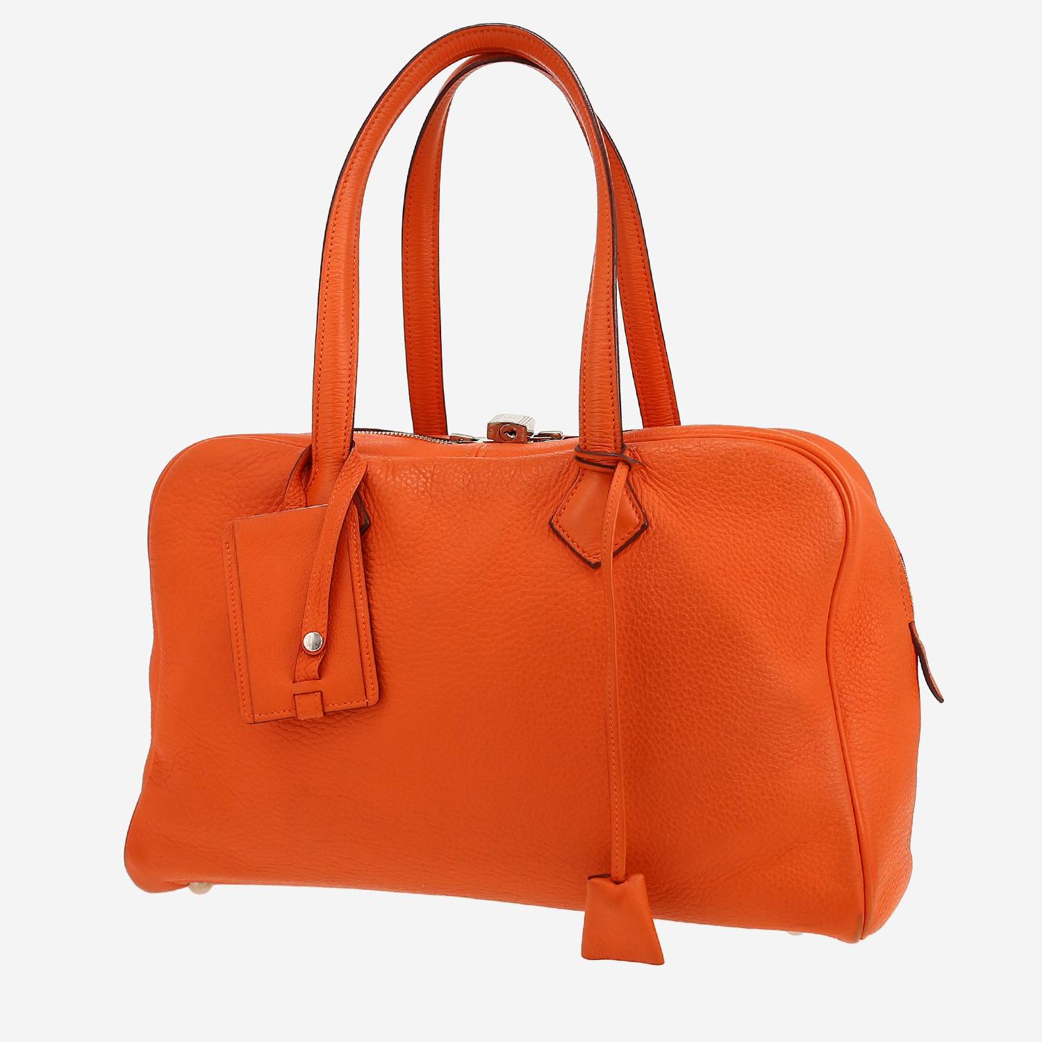 Borsa Hermès  Victoria in pelle togo arancione