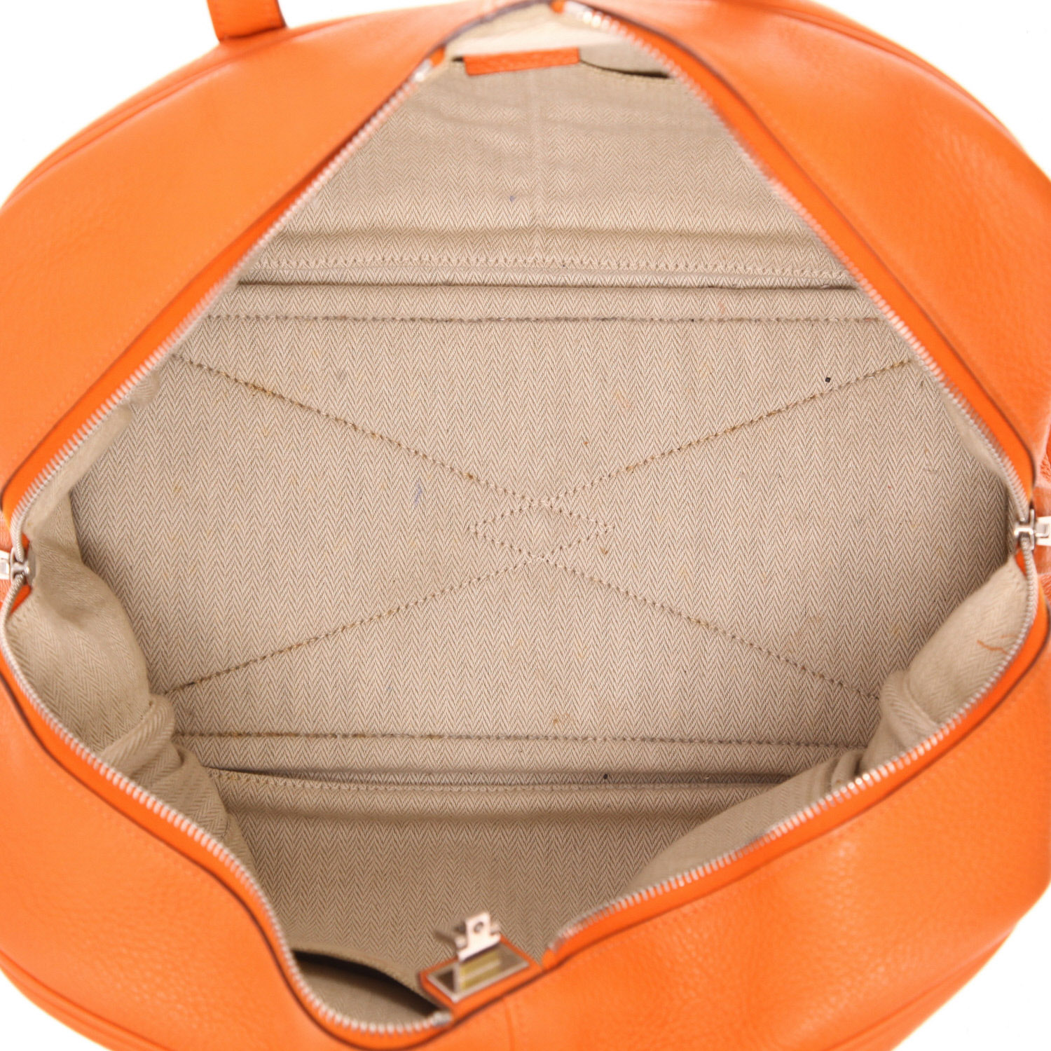 Sac à main Hermès  Victoria en cuir togo orange - Detail D3