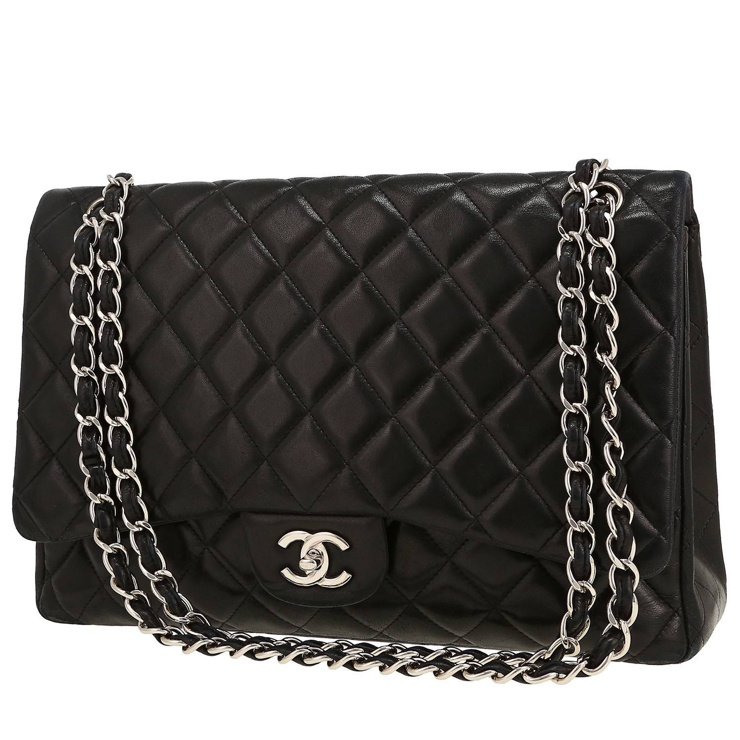 Sac Chanel Timeless Maxi Jumbo Matelassé Noir Occasion Sac Chanel Timeless Maxi Jumbo Matelassé Noir Occasion