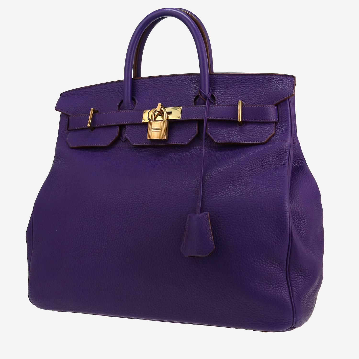 Borsa weekend Hermès  Haut à Courroies in pelle taurillon clemence viola
