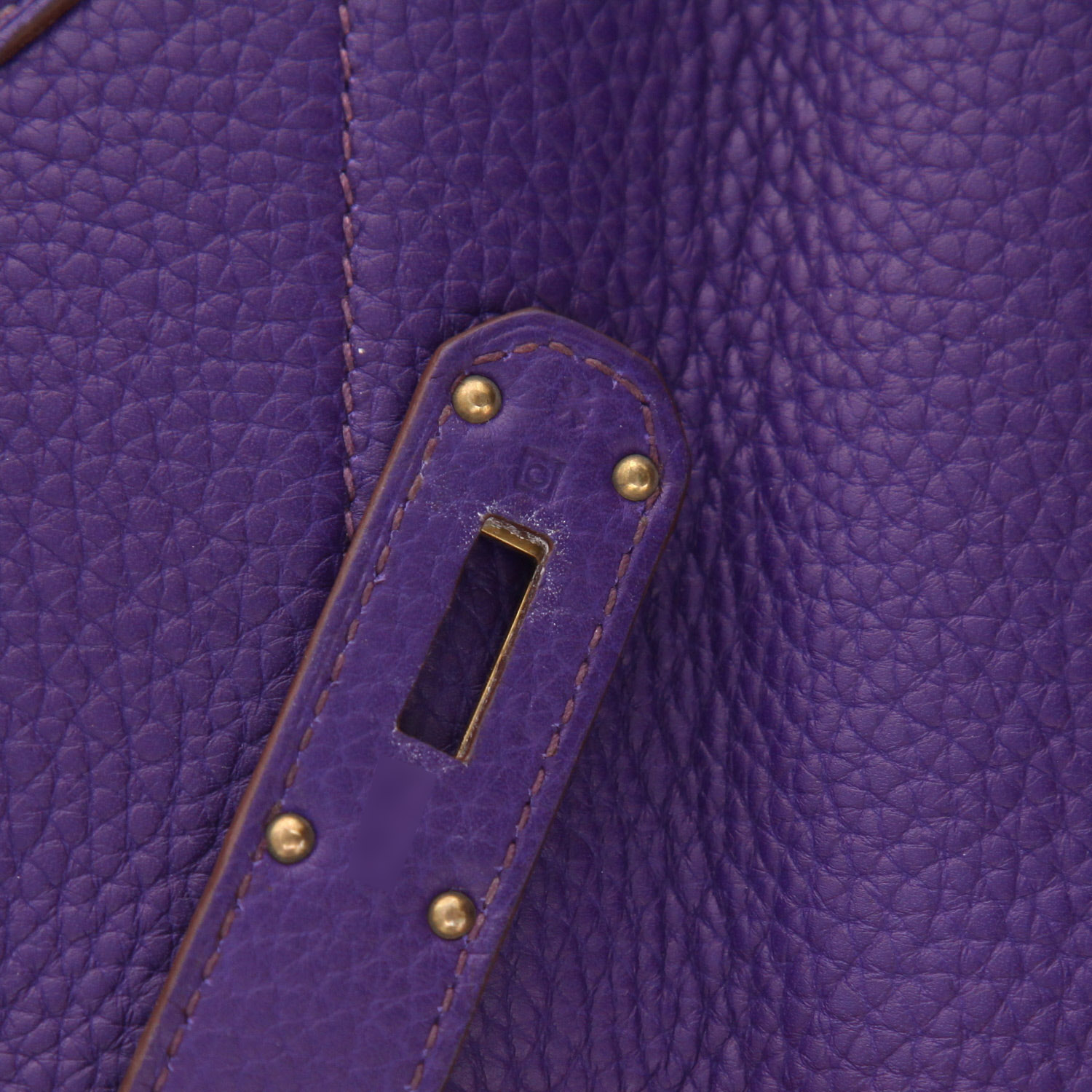 Hermès  Haut à Courroies weekend bag  in purple leather taurillon clémence - Detail D4