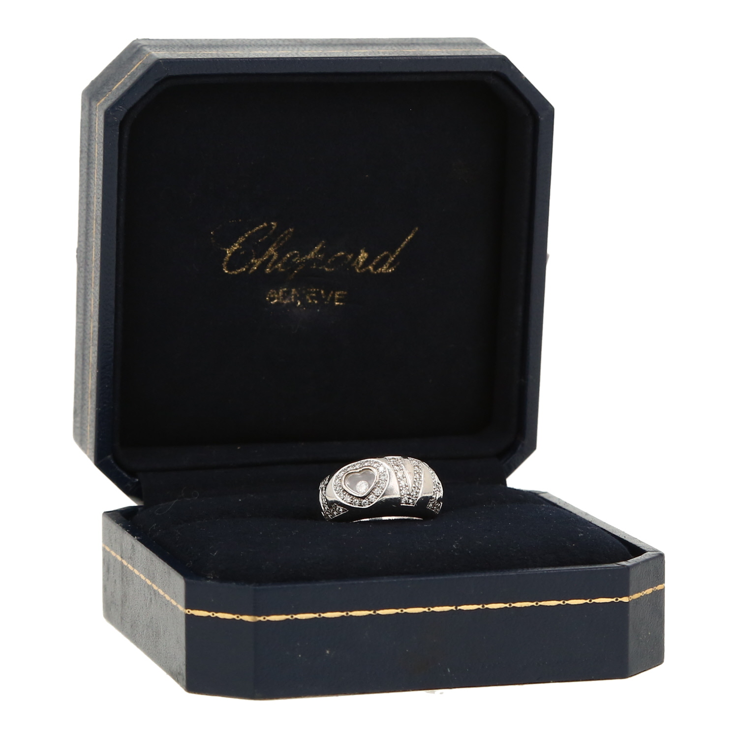 Bague Chopard Happy Diamonds en or blanc et diamants - Detail D2