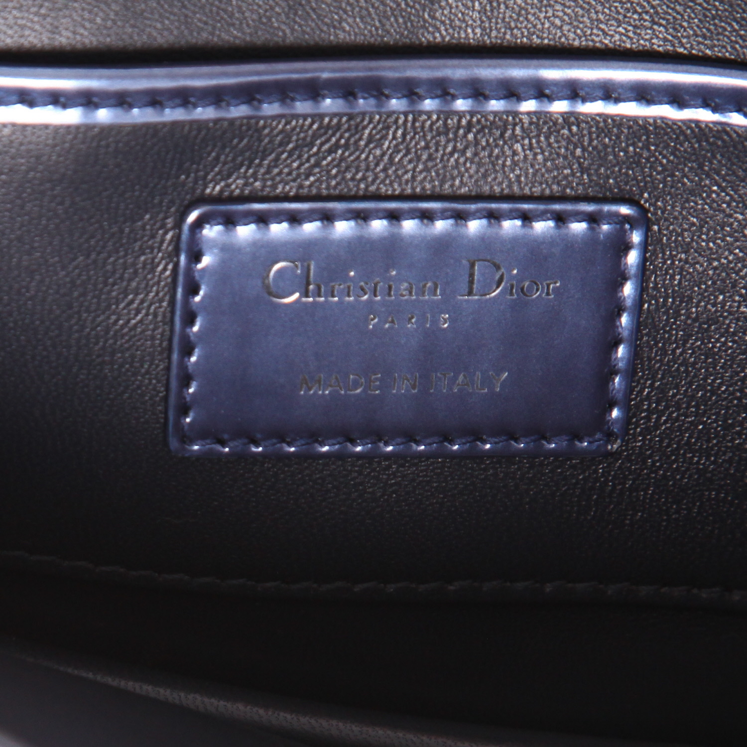 Pochette da sera Dior   in pelle cannage blu - Detail D2