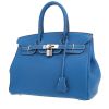 Sac à main Hermès  Birkin 30 cm en cuir togo bleu Mykonos et blanc - 00pp thumbnail