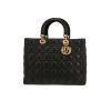 Sac à main Dior  Lady Dior en cuir cannage noir - 360 thumbnail