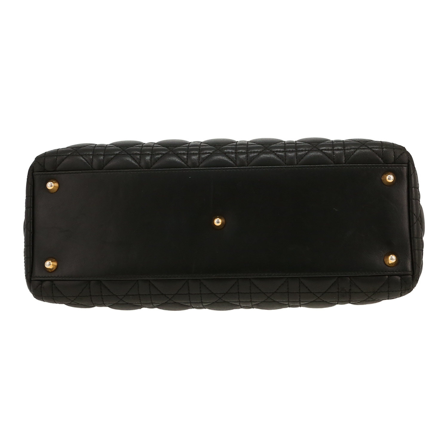 Bolso de mano Dior  Lady Dior en cuero cannage negro - Detail D1