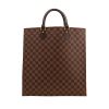 Bolso de mano Louis Vuitton  Sac Plat en lona a cuadros ébano y cuero marrón - 360 thumbnail