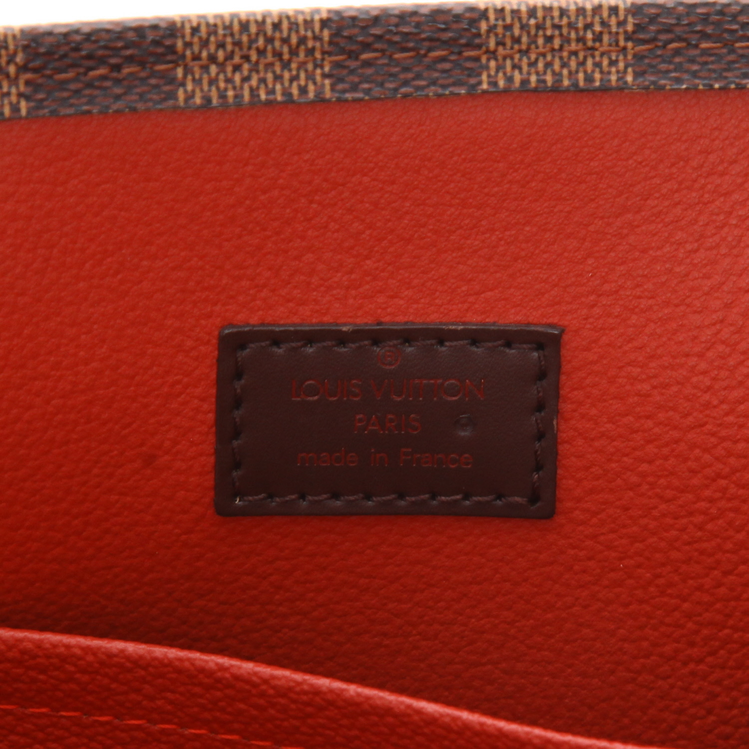 Borsa Louis Vuitton  Sac Plat in tela a scacchi ebana e pelle marrone - Detail D2