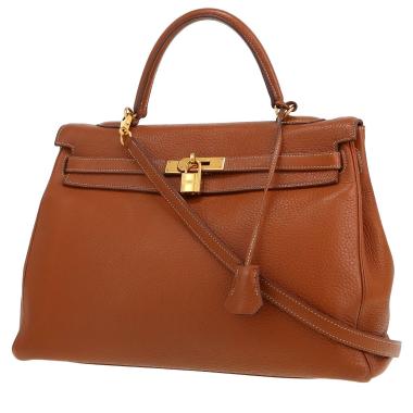 Sac à main Hermès  Kelly 35 cm en cuir togo gold