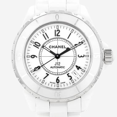 Montre Chanel J12 en céramique blanche et acier Ref: Chanel - HO970  Vers 2010