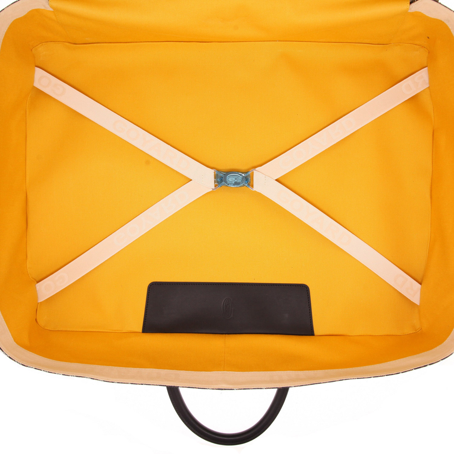Borsa da viaggio Goyard  Majordome in tela Goyardine nera e marrone e pelle nera - Detail D4